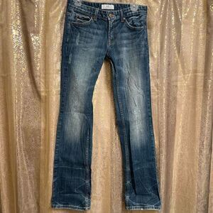 Armani Exchange J57 Ultra Low Rise Faded Wash Straight Leg Jeans, 6R